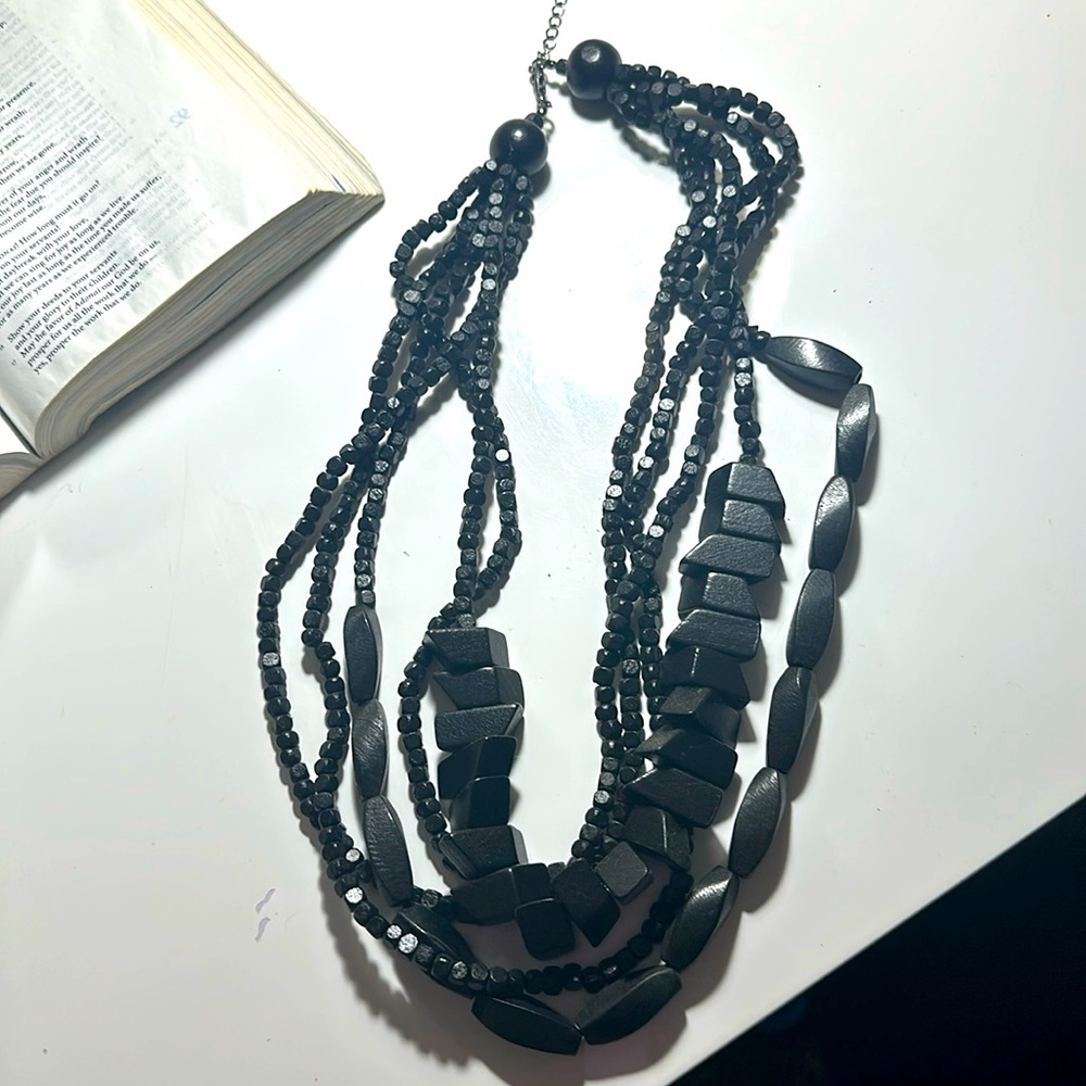Black statement necklace